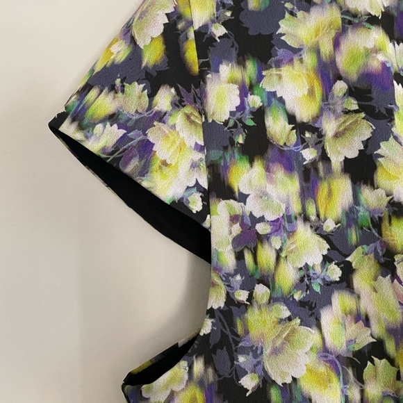 J. Crew NWT Cap Sleeve Dress Clover Floral Neon - Picture 5 of 11